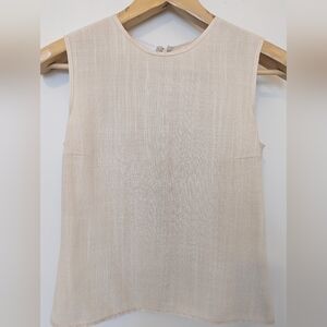Prada Summer Top Sleeveless Beige Ivory Cream Women's US 4 IT 40 Made in Italy